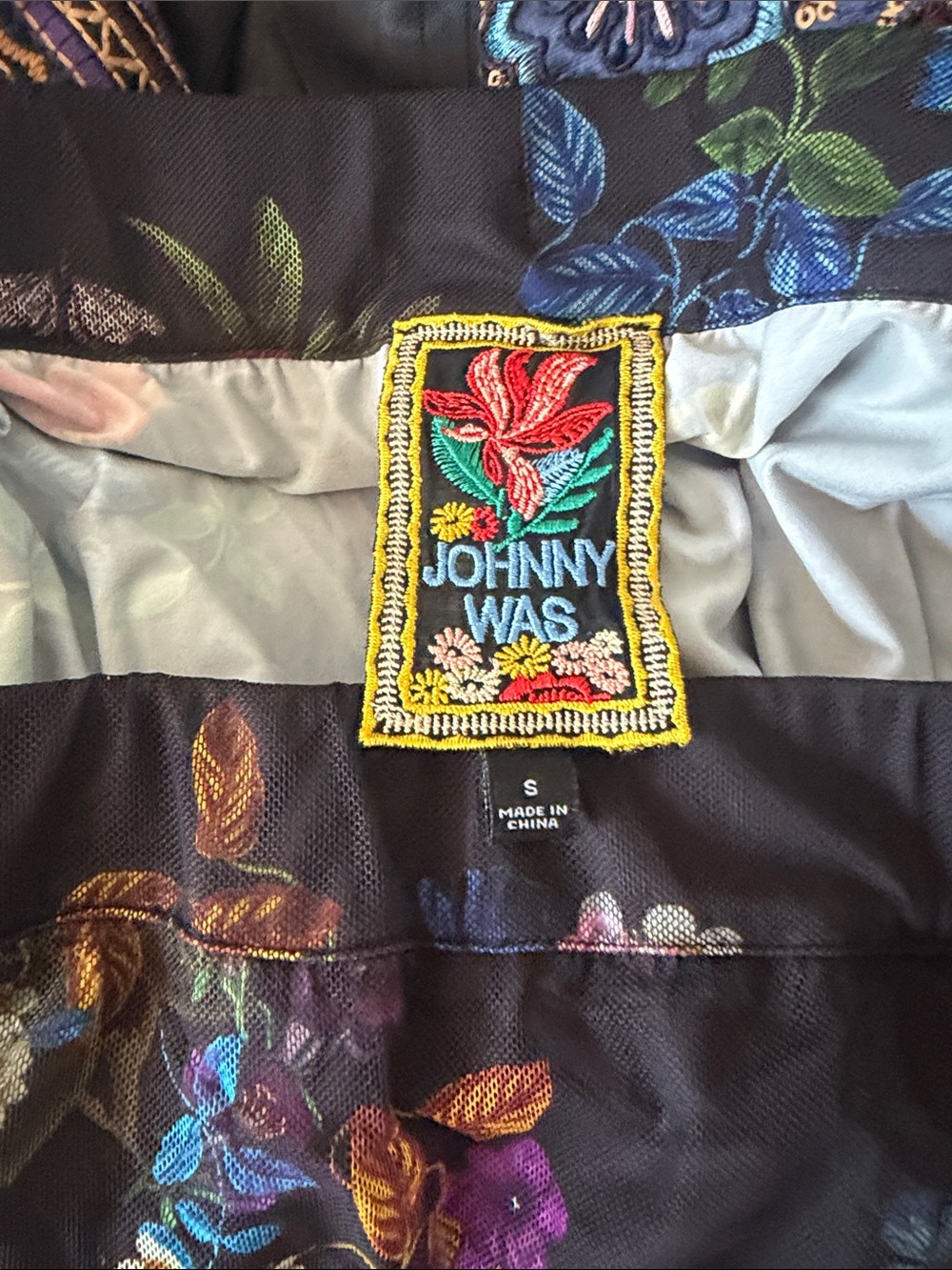 Johnny Was Black Maxi Skirt with Multicolor Floral Print - Picture 4 of 4